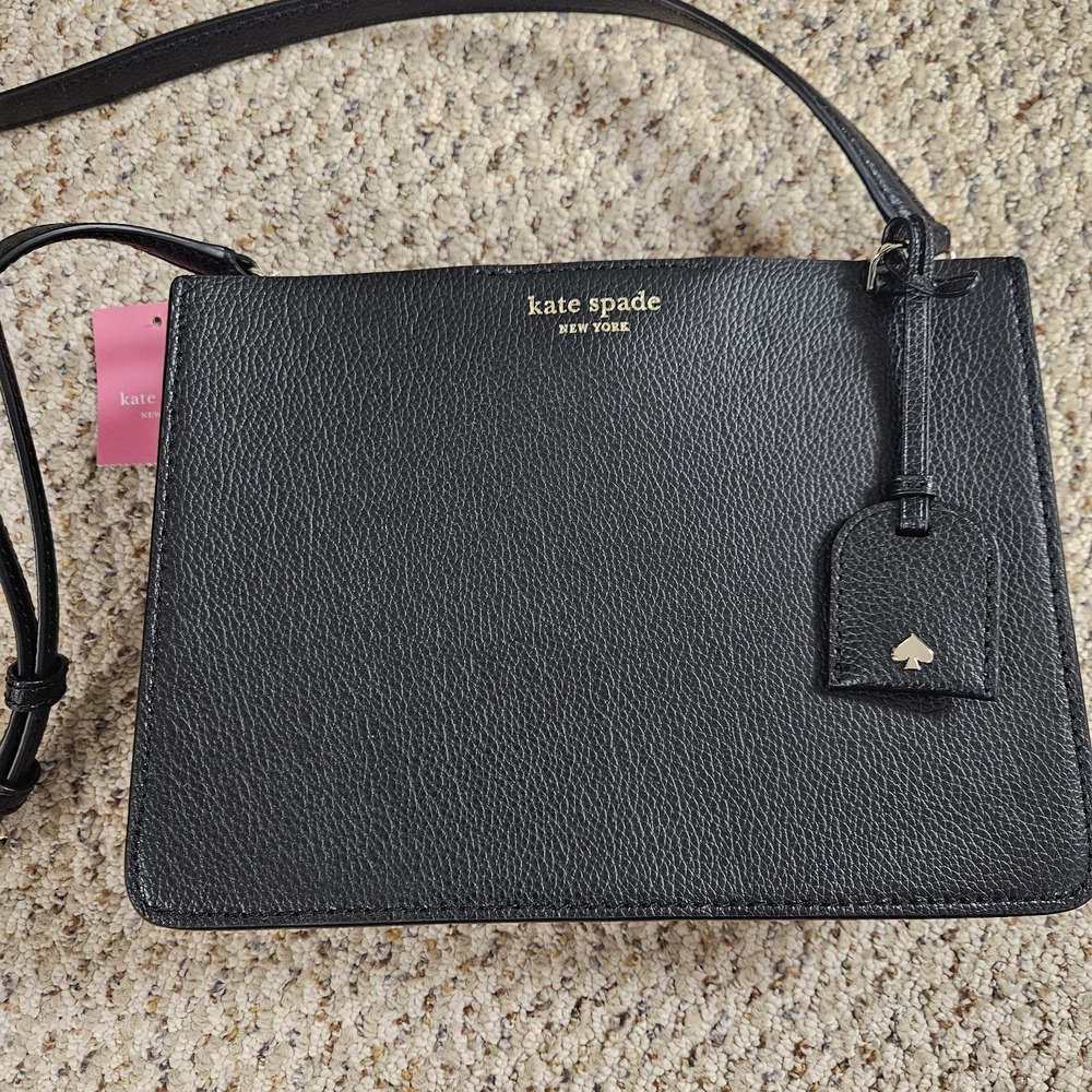 NWT Kate Spade Plain Leather Crossbody Shoulder‎ Crossbody Black WKRU6010
